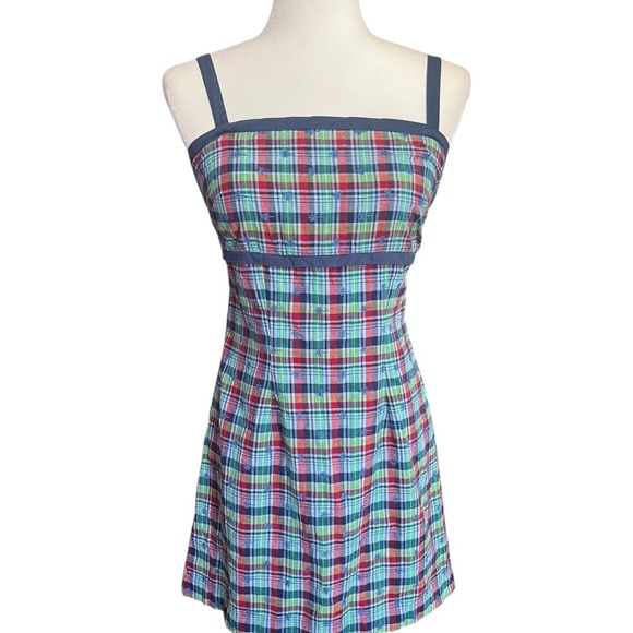 Vintage My Michelle Plaid Summer Sun Dress Y2K 2000s - Picture 1 of 4